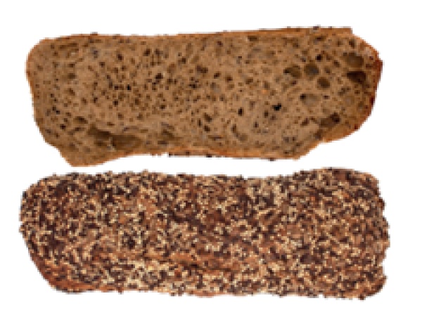 Diese Brotspezialität besticht durch extrem grosse Porung, kräftiges Aroma und der Zugabe von Leinsamen, Sonnenblumenkernen und Sesam.